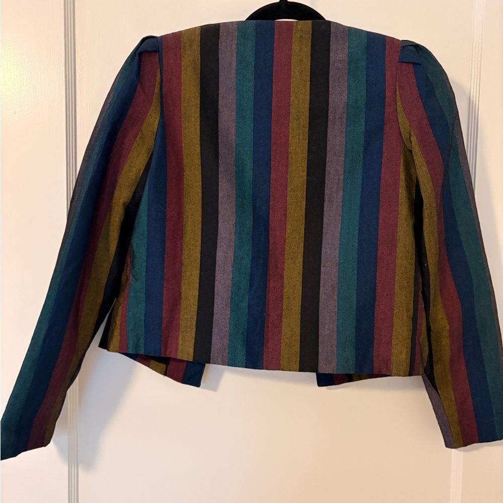 Vintage 1980’s California Jam Multicolor Striped Women's Cropped Jacket - Picture 2 of 4